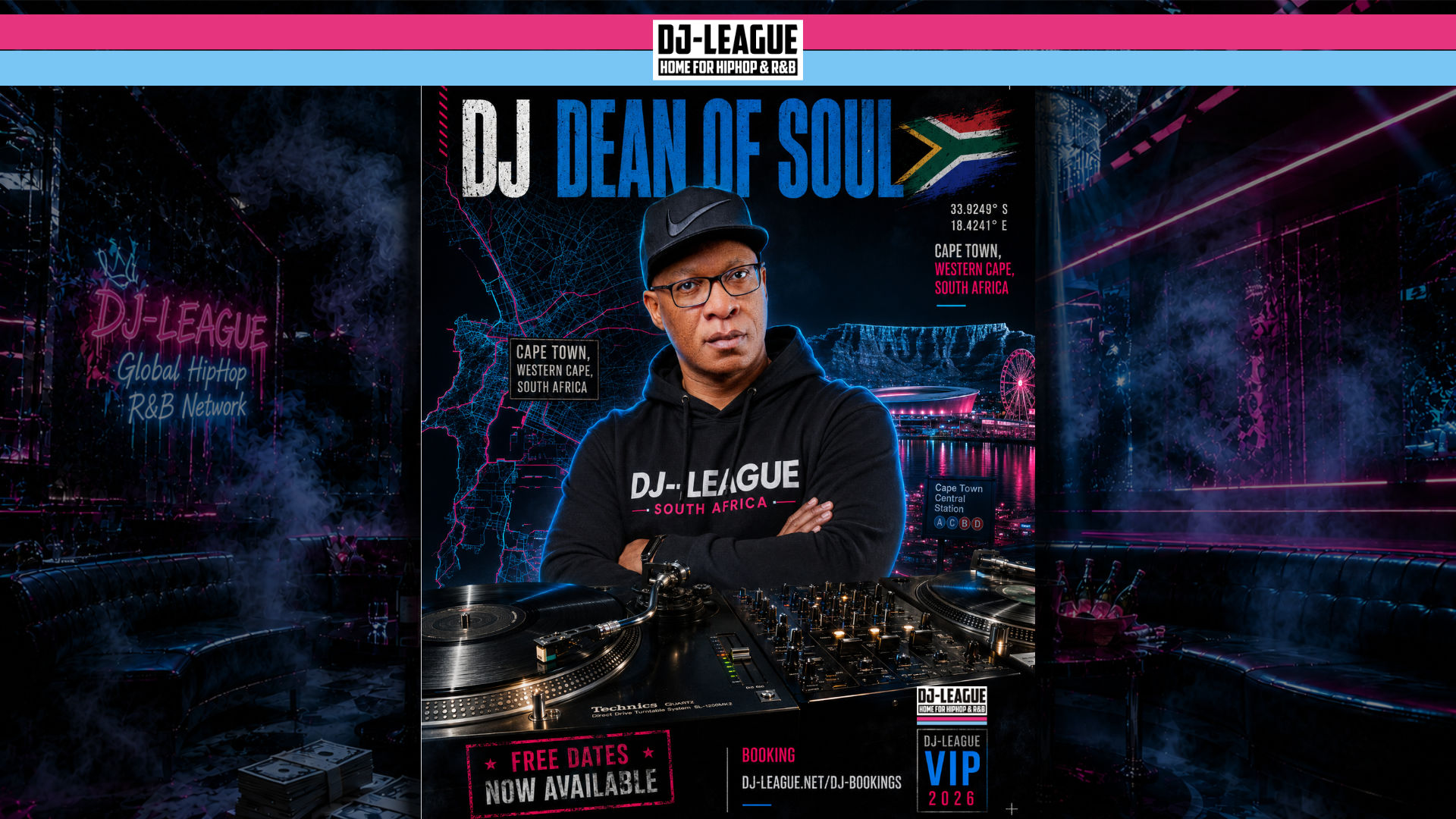 DJ Dean Of Soul – R&B Dj from Cape Town, South Africa | DJ-League VIP DJ Booking